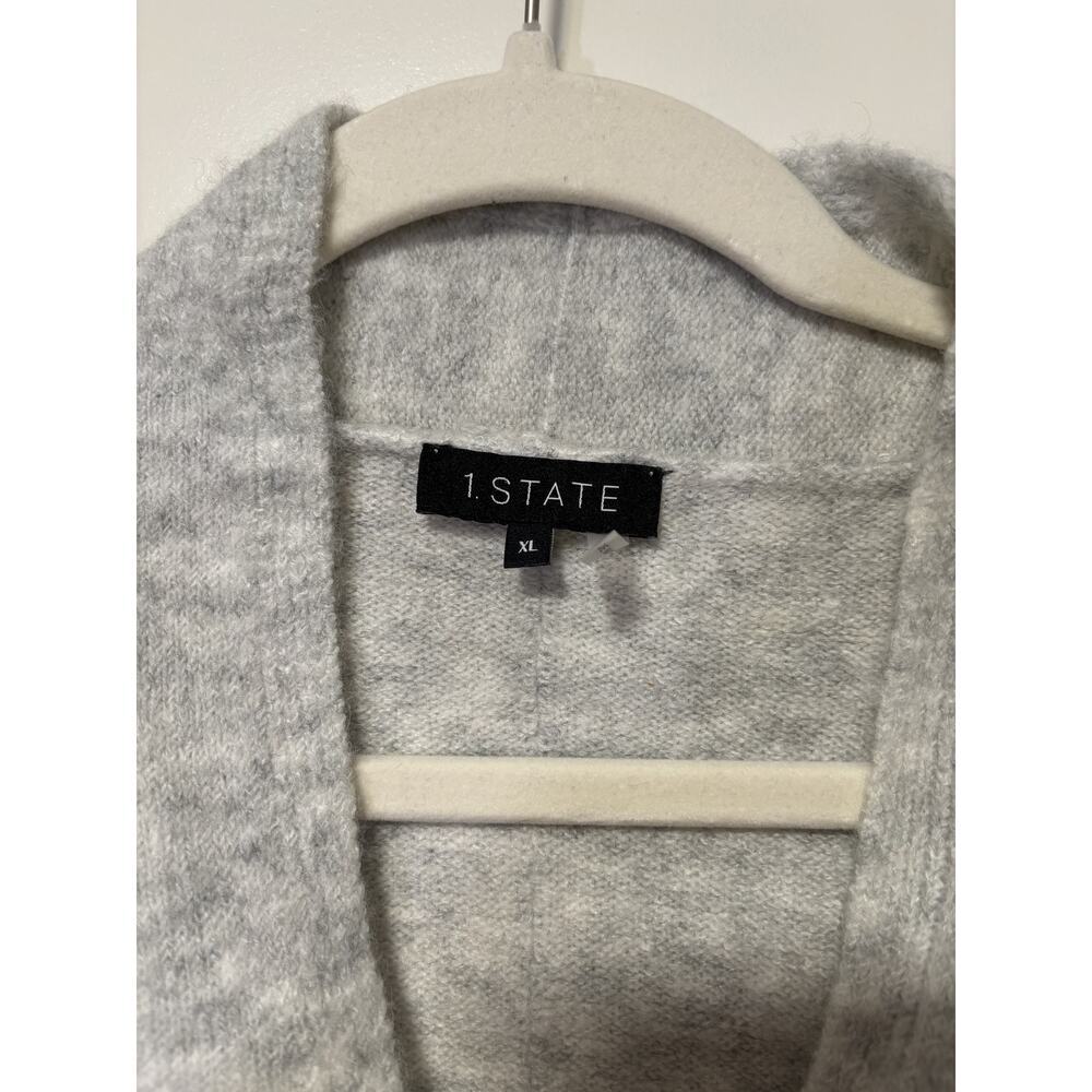 1.STATE XL Heather Gray Knit Cardigan Sweater - Picture 5 of 8